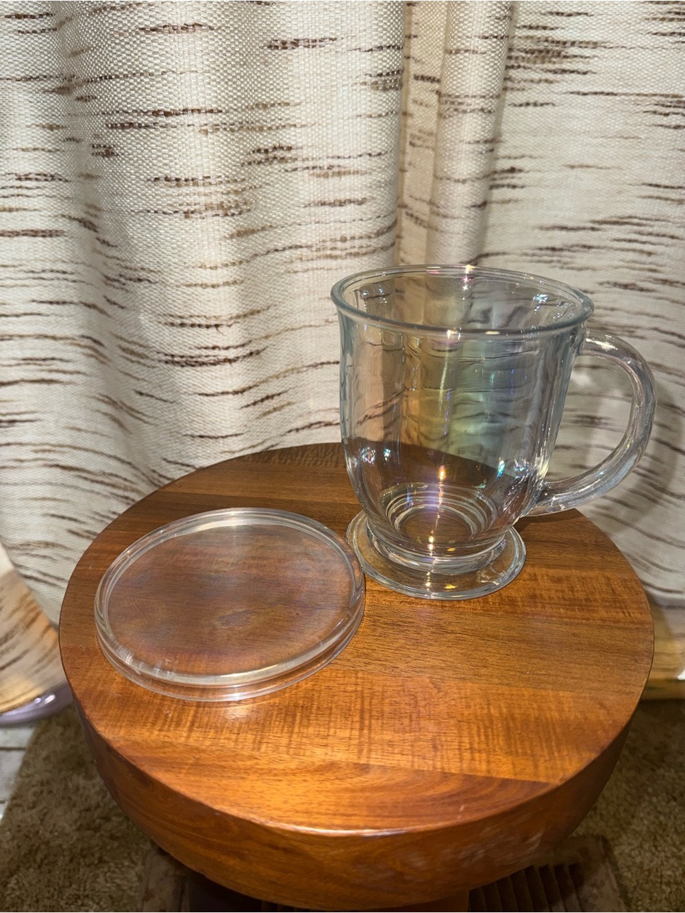 Clear Glass Coffee Mug with Matching Lid - Transparent